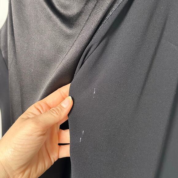 Halston Heritage Black High Draped Neck Sleeveless Dress Women's Large - Picture 7 of 11